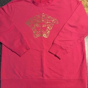 Versace Fuchsia Sweater with Gold Medusa Emblem